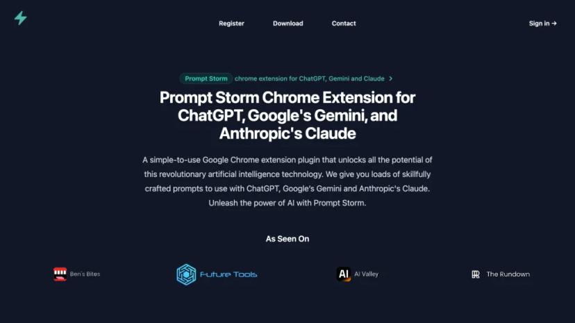 Screenshot of Unlock the Power of ChatGPT, Gemini, and Claude with Prompt Storm Chrome Extension