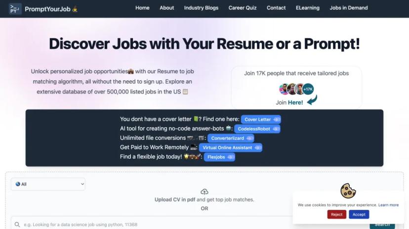 Screenshot of AI Job Matching Platform