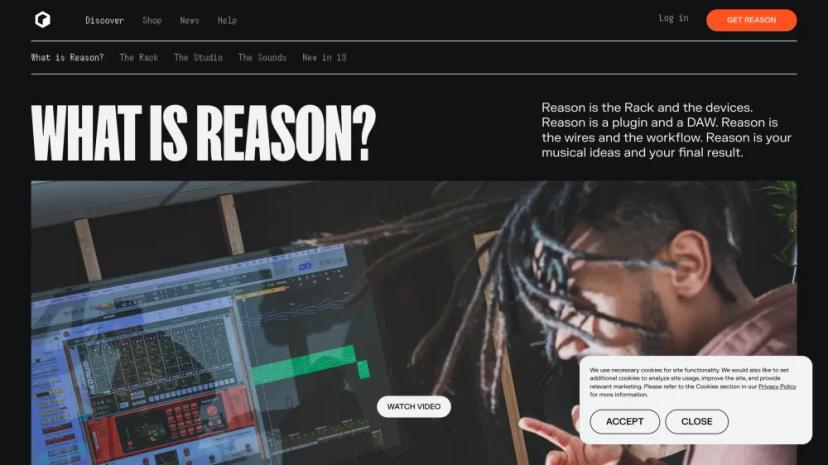 Screenshot of Reason: Music Making Software and Digital Audio Workstation (DAW)