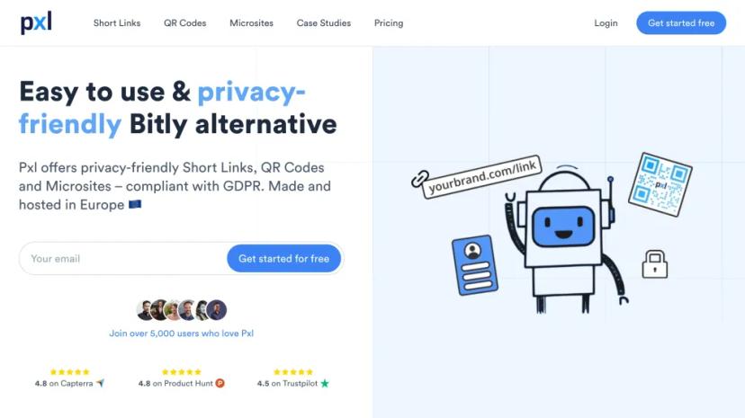 Screenshot of Privacy-Friendly Bitly Alternative with AI-Supported Microsite Creation