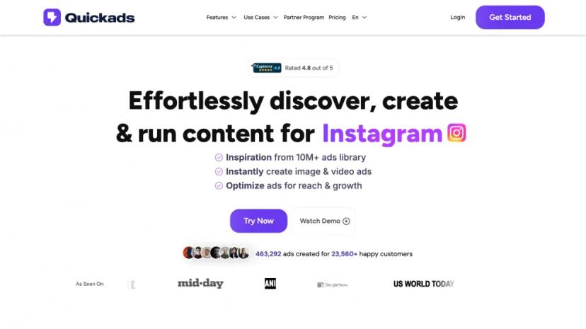 Screenshot of AI-Powered Ad Creation Platform for Social Media Marketing