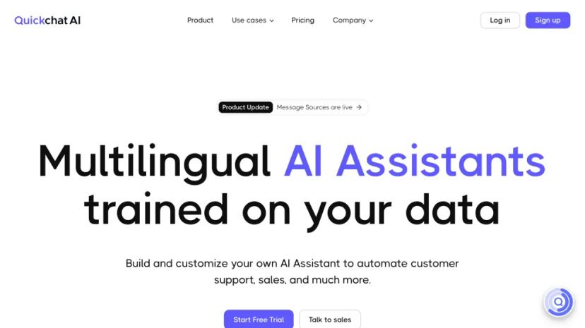 Screenshot of Build and Customize Your AI Assistant with Quickchat AI