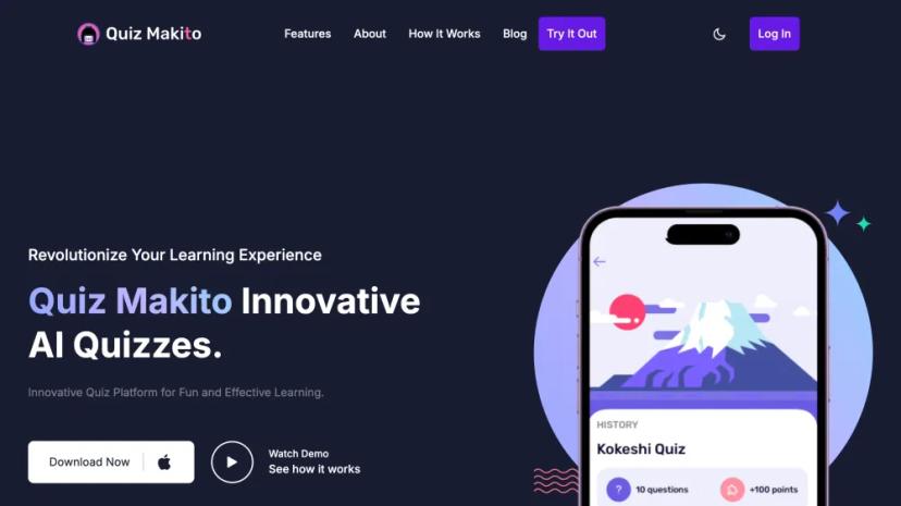 Screenshot of Revolutionize Your Learning Experience with Quiz Makito - Innovative AI Quizzes