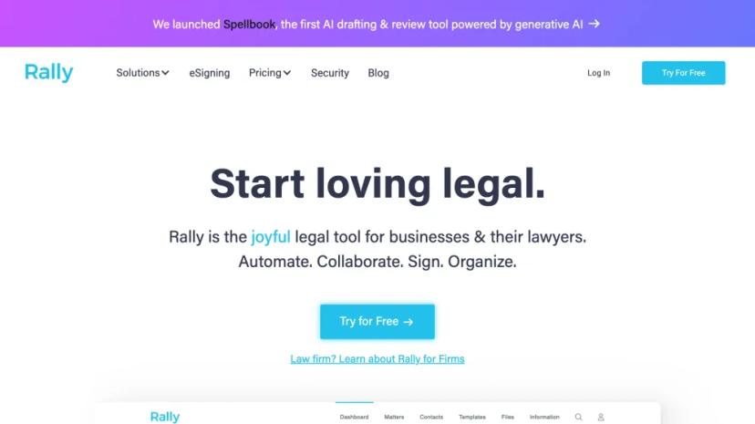 Screenshot of Automate, Collaborate, and Organize with Rally - A Joyful Legal Tool for Businesses