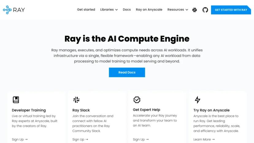 Screenshot of RAY: The AI Compute Engine