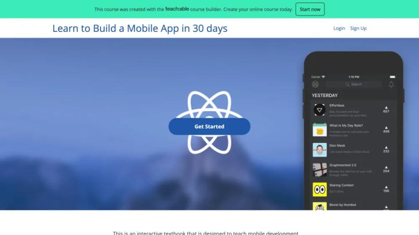 Screenshot of Mobile Development Course Builder