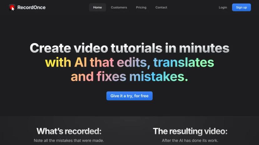 Screenshot of AI-Enhanced Video Tutorial Creation Platform