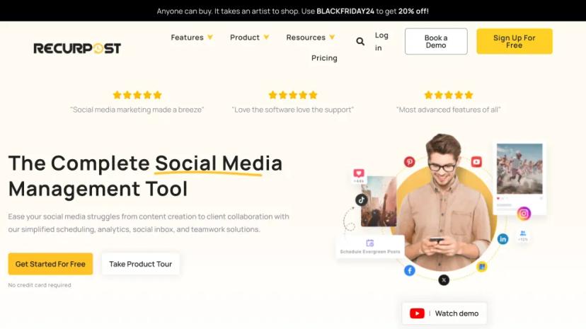 Screenshot of The Ultimate AI-Powered Social Media Management Tool