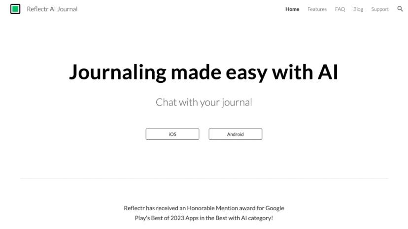 Screenshot of Reflectr - AI Journaling Assistant