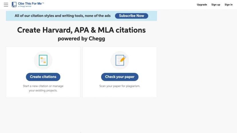 Screenshot of Cite This For Me: Your Citation Generator Tool