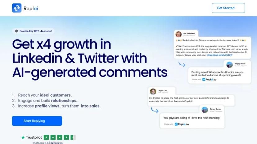 Screenshot of AI-Powered Comments for LinkedIn and Twitter