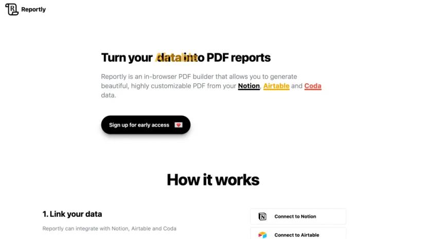 Screenshot of In-Browser PDF Builder for Notion, Airtable, and Coda