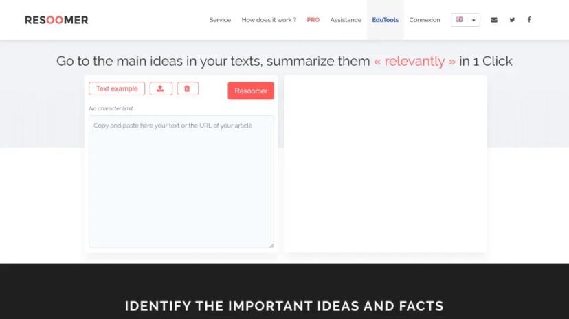 Screenshot of Summary Text Tool with AI-Powered Summarization