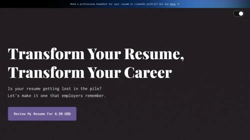 Screenshot of Get Your Resume Noticed with AI-Powered Review