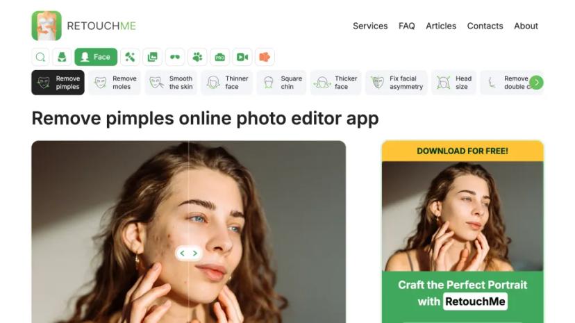 Screenshot of RetouchMe: AI-Powered Photo Editing Service