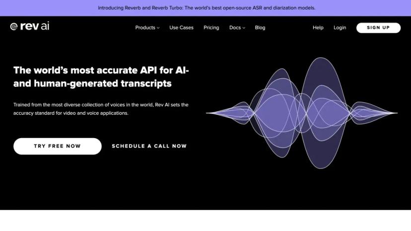 Screenshot of Trained from the most diverse collection of voices in the world, Rev AI sets the accuracy standard for video and voice applications.