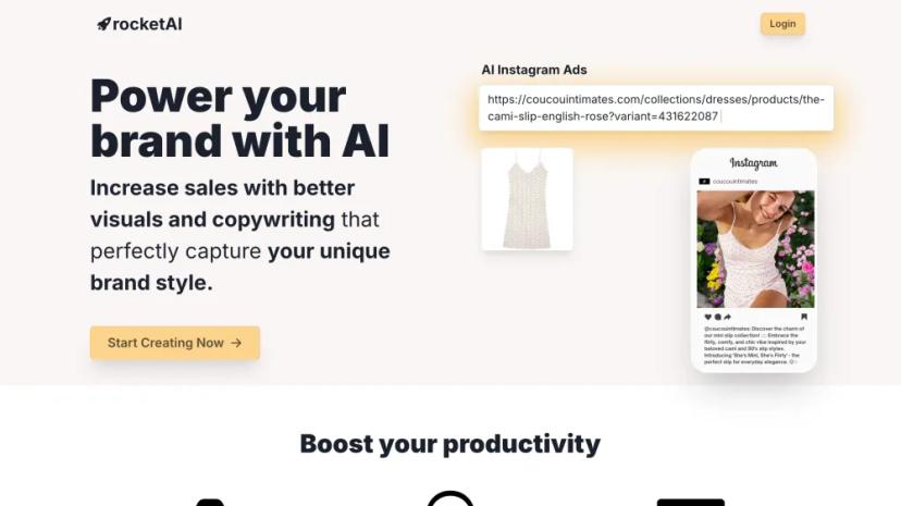 Screenshot of rocketAI - AI-powered Brand Enhancement Tool
