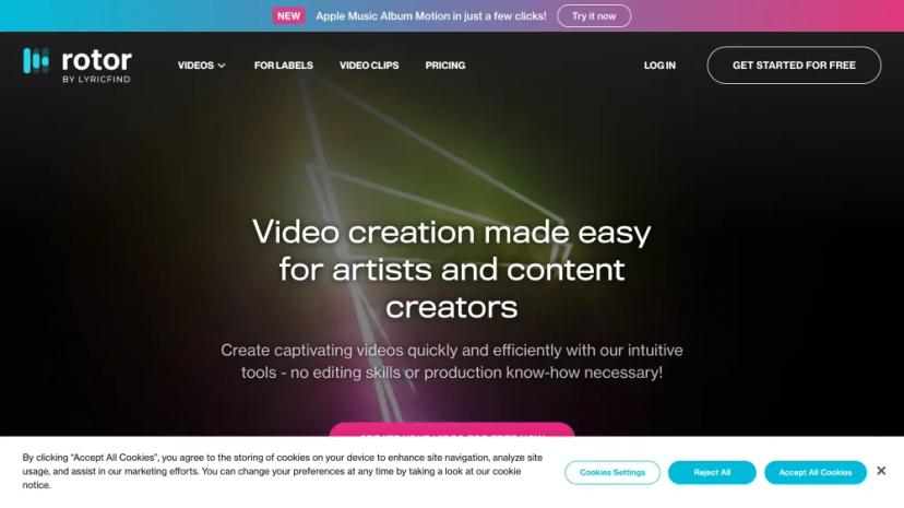 Screenshot of Video Creation Made Easy for Artists and Content Creators