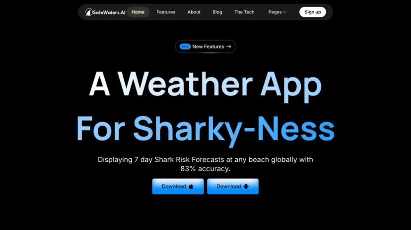 Screenshot of Shark Risk Forecasting App