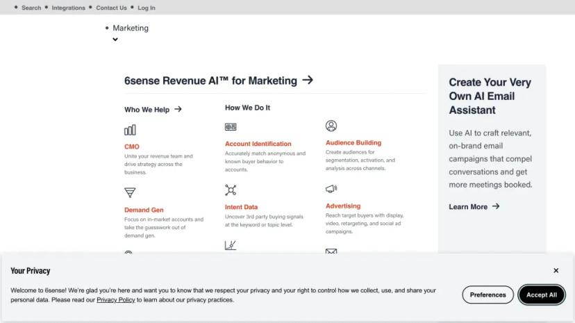 Screenshot of 6sense - AI-Driven Revenue Intelligence Platform