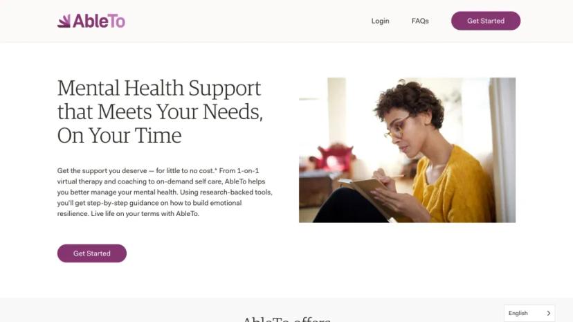 Screenshot of Mental Health Support and Guidance with AbleTo