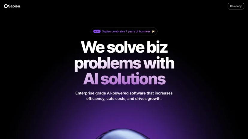 Screenshot of AI-Powered Enterprise Solutions by Sapien