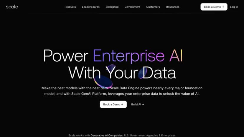 Screenshot of Scale AI - Enterprise Generative AI with Your Data