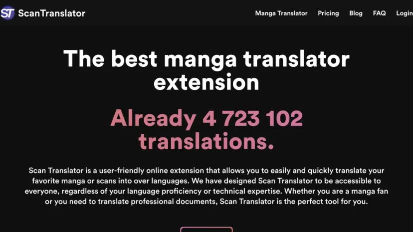 Screenshot of AI-Powered Manga Translation Extension