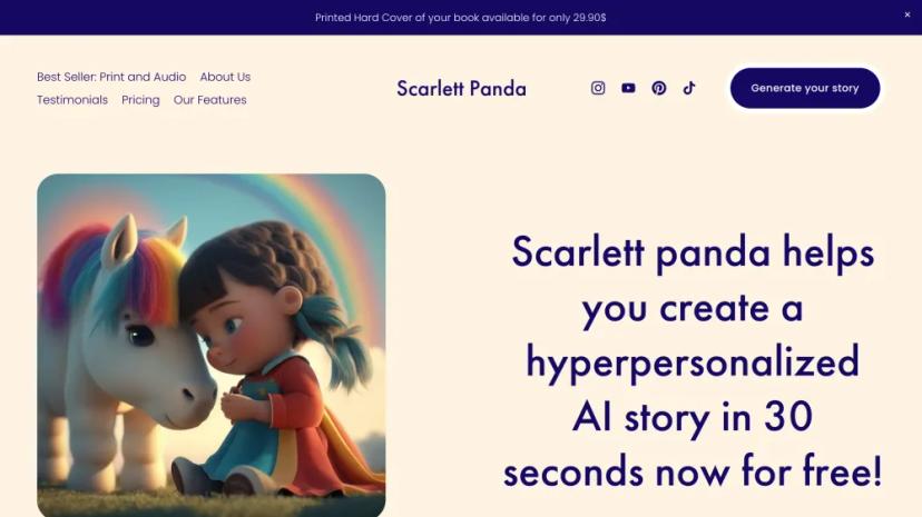 Screenshot of Personalized AI Stories for Children