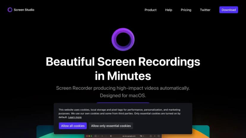 Screenshot of Beautiful and Easy Screen Recordings for Mac