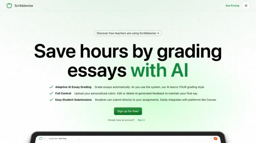 Screenshot of Save Hours By Grading Essays with AI