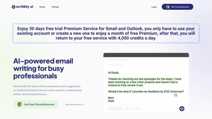 Screenshot of AI-Powered Email Writing Tool for Busy Professionals