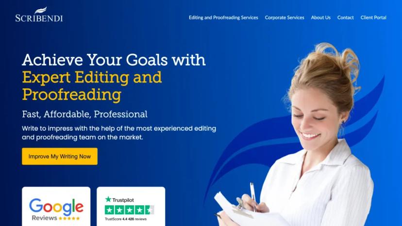 Screenshot of Expert Editing and Proofreading Services