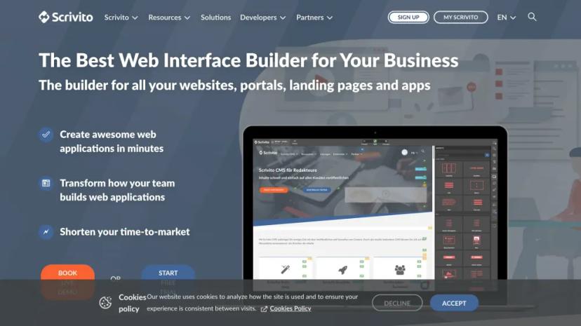 Screenshot of The Best Web Interface Builder for Your Business