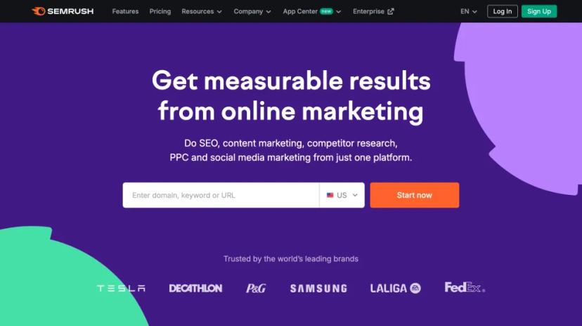 Screenshot of Get Measurable Results from Online Marketing with Semrush