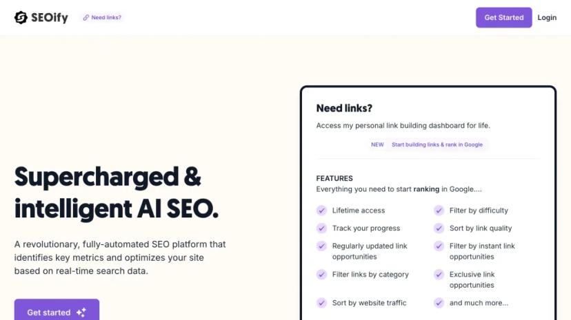 Screenshot of Revolutionary AI-Powered SEO Platform