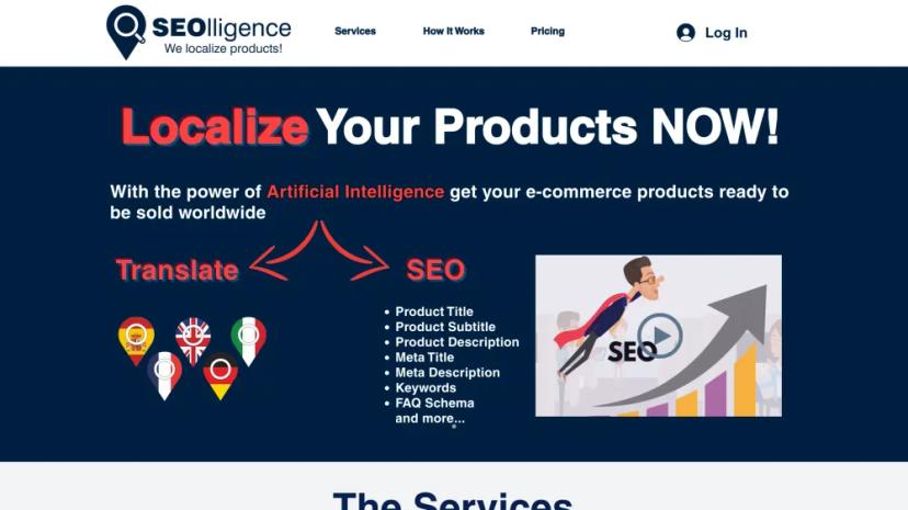 Screenshot of SEOlligence - AI-Powered SEO Localization Service