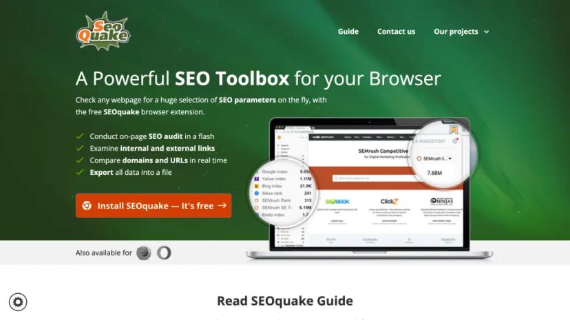 Screenshot of SEOquake: Your Comprehensive SEO Browser Extension