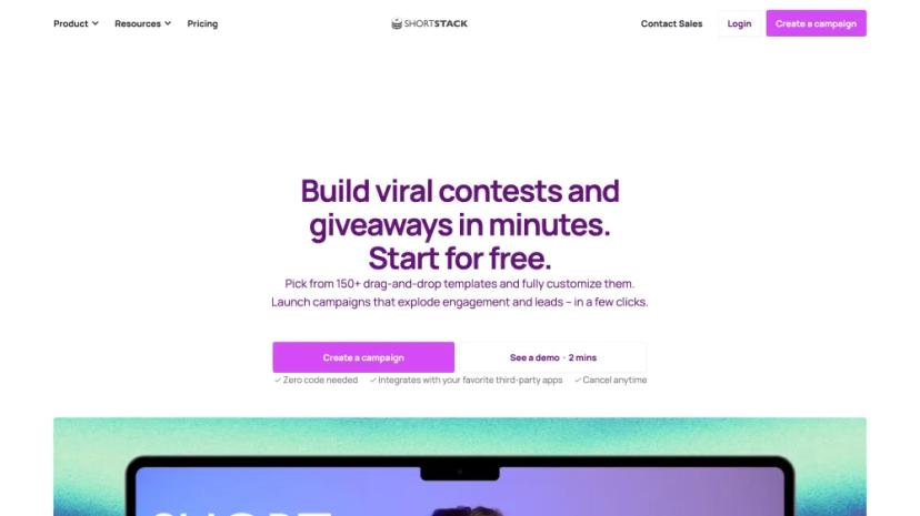 Screenshot of Build Viral Contests and Giveaways in Minutes with ShortStack