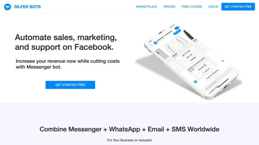 Screenshot of Automate Sales, Marketing, and Support with Messenger Bot