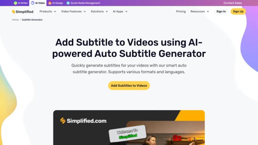 Screenshot of Simplified Auto Subtitle Generator