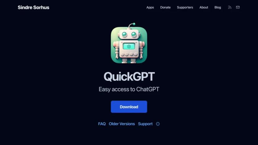 Screenshot of QuickGPT: Easy Access to ChatGPT