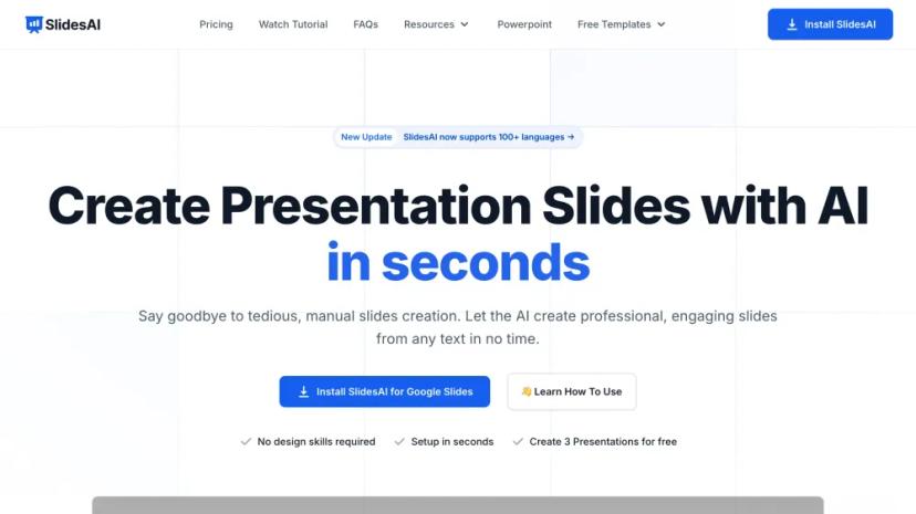 Screenshot of Create Powerful Presentations with AI in Seconds