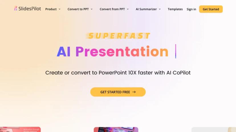 Screenshot of Superfast AI Presentation Generator