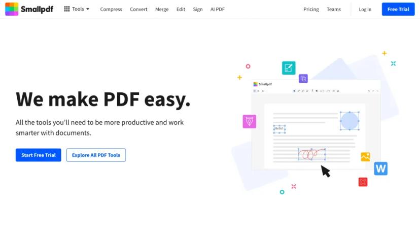 Screenshot of Make PDF Easy with Smallpdf