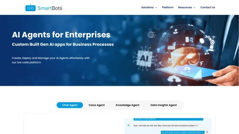 Screenshot of Create and Deploy Custom AI Agents for Enterprise Processes