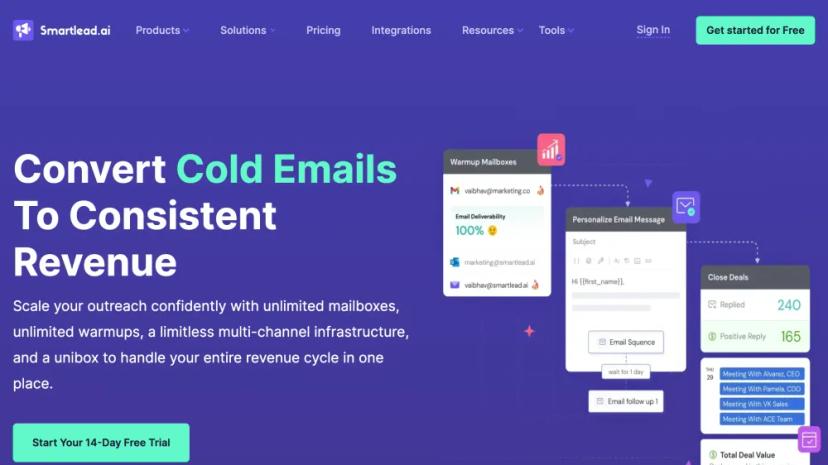 Screenshot of AI-Powered Cold Email Outreach Software