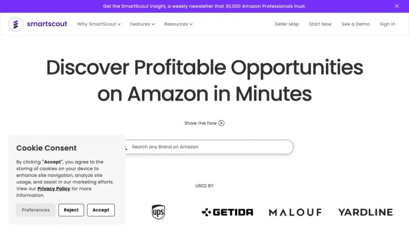 Screenshot of Discover Profitable Amazon Opportunities with SmartScout