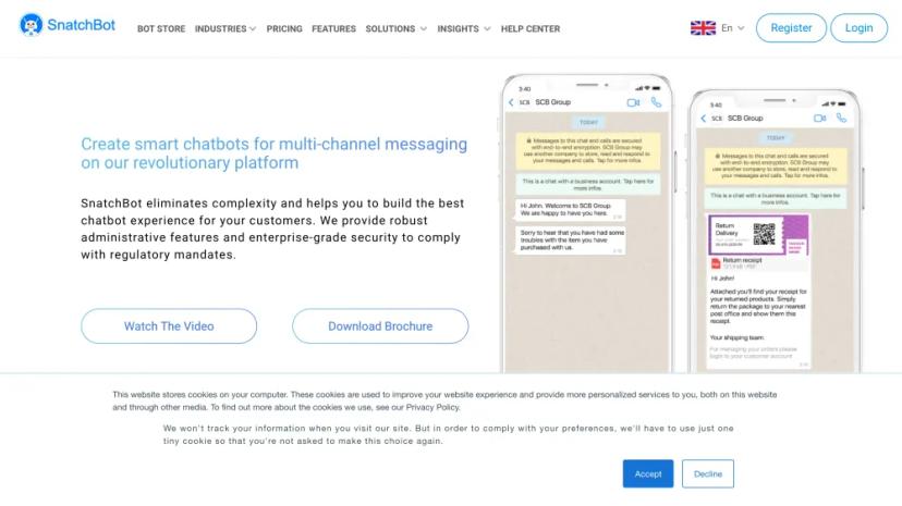 Screenshot of Create Smart Chatbots for Multi-Channel Messaging