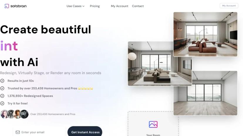 Screenshot of AI Interior Design Tool | 3D Space Redesign & Virtual Staging